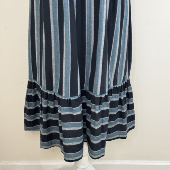 Saint Geraldine Polly Jean Midi Dress Size XS Melbourne Aqua Striped Pockets - Picture 12 of 15